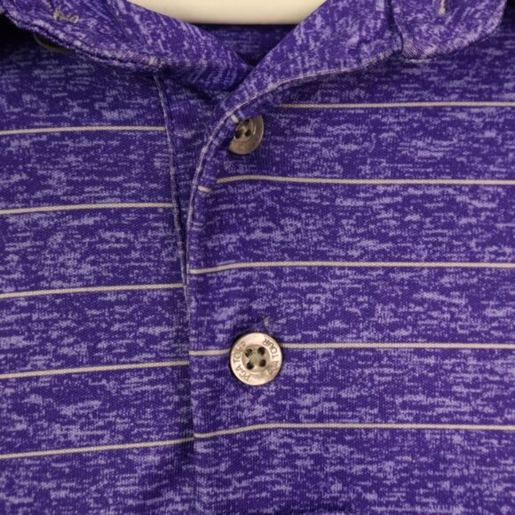 PGA Tour Polo Golf Shirt Mens XXL Purple Striped Short Sleeve - Picture 3 of 6